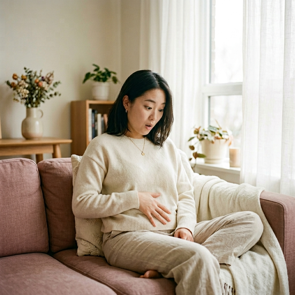 임신 초기 증상을 느끼는 여성 — 분당제일여성병원